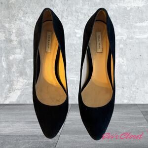 Cole Haan 9B Black Leather Suede Slip On Pointed Toe Grandos Stiletto Heel